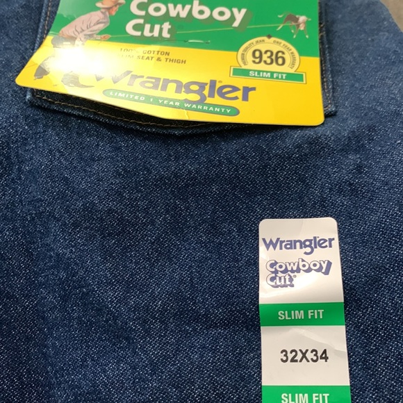 NWT WRANGLER COWBOY CUT SLIM FIT:RIGID INDIGO:38x30 - Picture 9 of 9